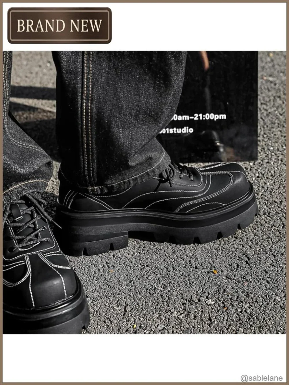 Platform Chunky Sneakers Height Boosting Shoes Leather Oxfords